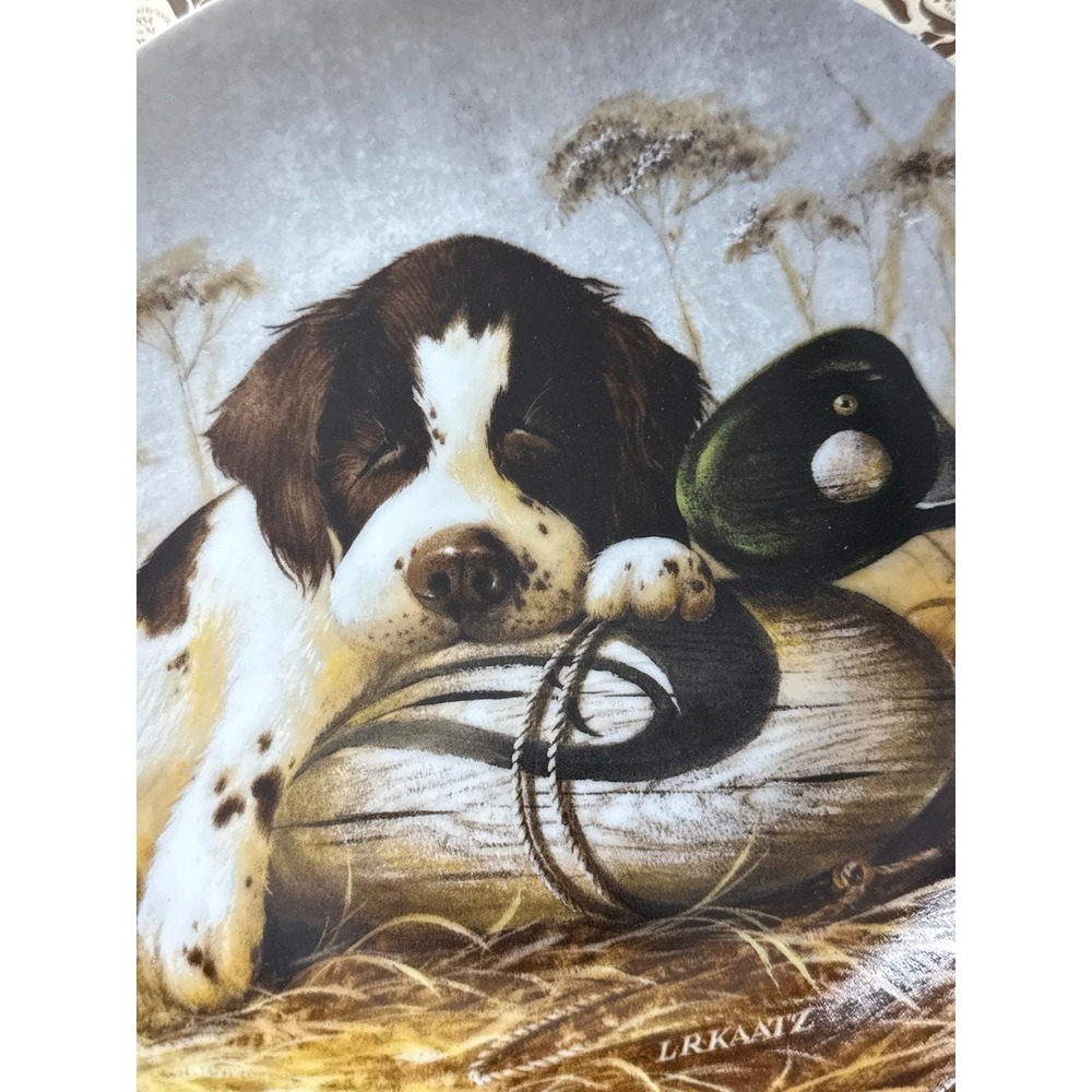 Edwin M Knowles 1987 Dog Tired The Springer Spaniel Plate Lynn Kaatz Field Puppy